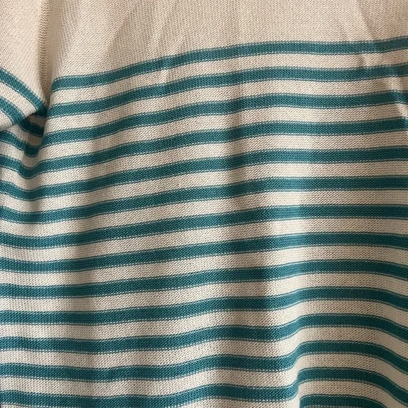 Boat neck linen blend striped sweater - Picture 2 of 3